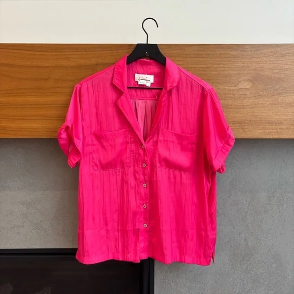 Anthropologie Button up Shirt Short Sleeve, Size S - Picture 2 of 11